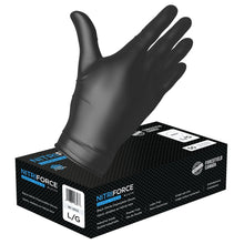 Forcefield NitriForce Supply Chain Textured Nitrile Disposable Gloves (Black) - Case of 500 Gloves