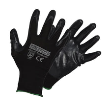Forcefield Seamless Knit Nylon Nitrile Palm Coated Work Gloves (Black) - Pack of 12 Gloves
