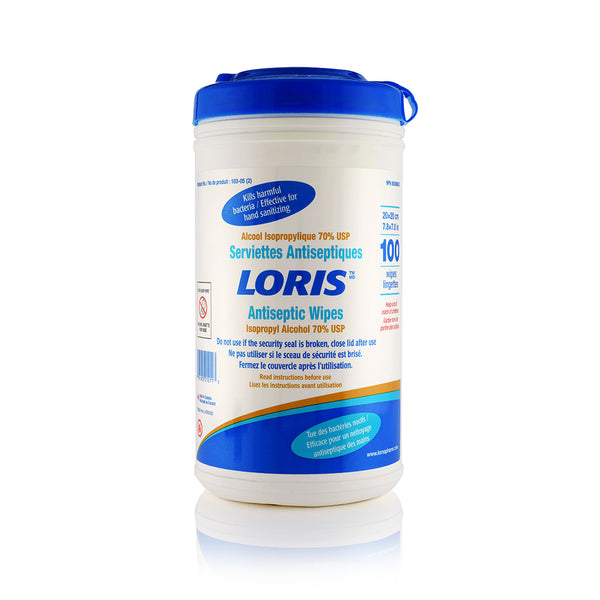 LORIS™ Antiseptic Isopropyl Alcohol Wipes (Case of 9 Canisters)