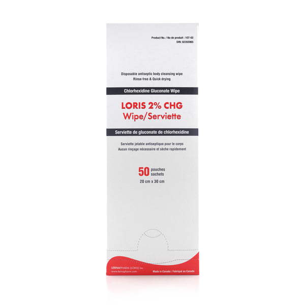 LORIS™ 2% CHG Wipe (Case of 300 Wipes)