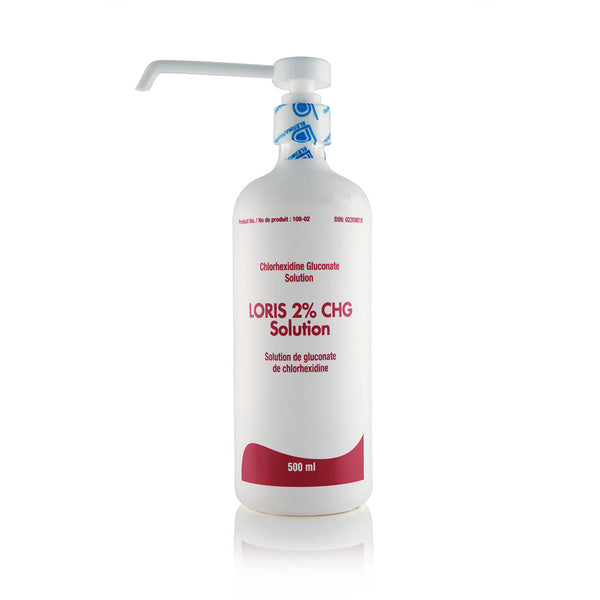 LORIS™ 2% CHG Solution 500ml/17.6oz Bottle (Case of 12 Bottles)