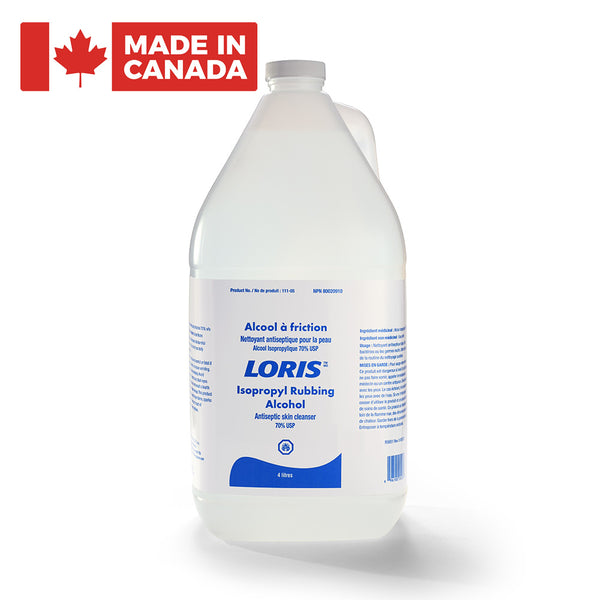 LORIS™ Rubbing Alcohol 70% USP 4L/141oz Bottle (Case of 12 Bottles)