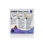 LORIS™ Safety Lancets - 25 Gauge - 1.4 mm depth