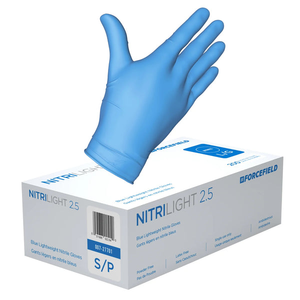 Forcefield NitriLight 2.5 Lightweight Nitrile Disposable Gloves (Blue) - Case of 2000 Gloves