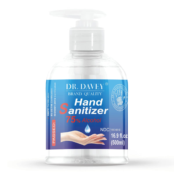 500 ml / 16.9 oz Dr. Davey Hand Sanitizer Gel (75% Alcohol)